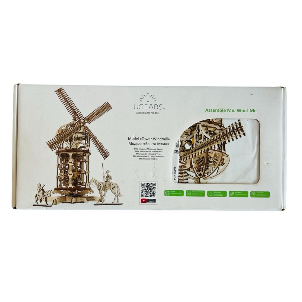 UGEARS Wooden 3D Mechanical Model Tower Windmill Puzzle